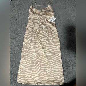 Animal Print Satin Maxi Dress